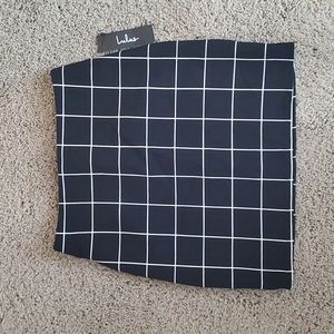 Lulu's black windowpane mini skirt size s